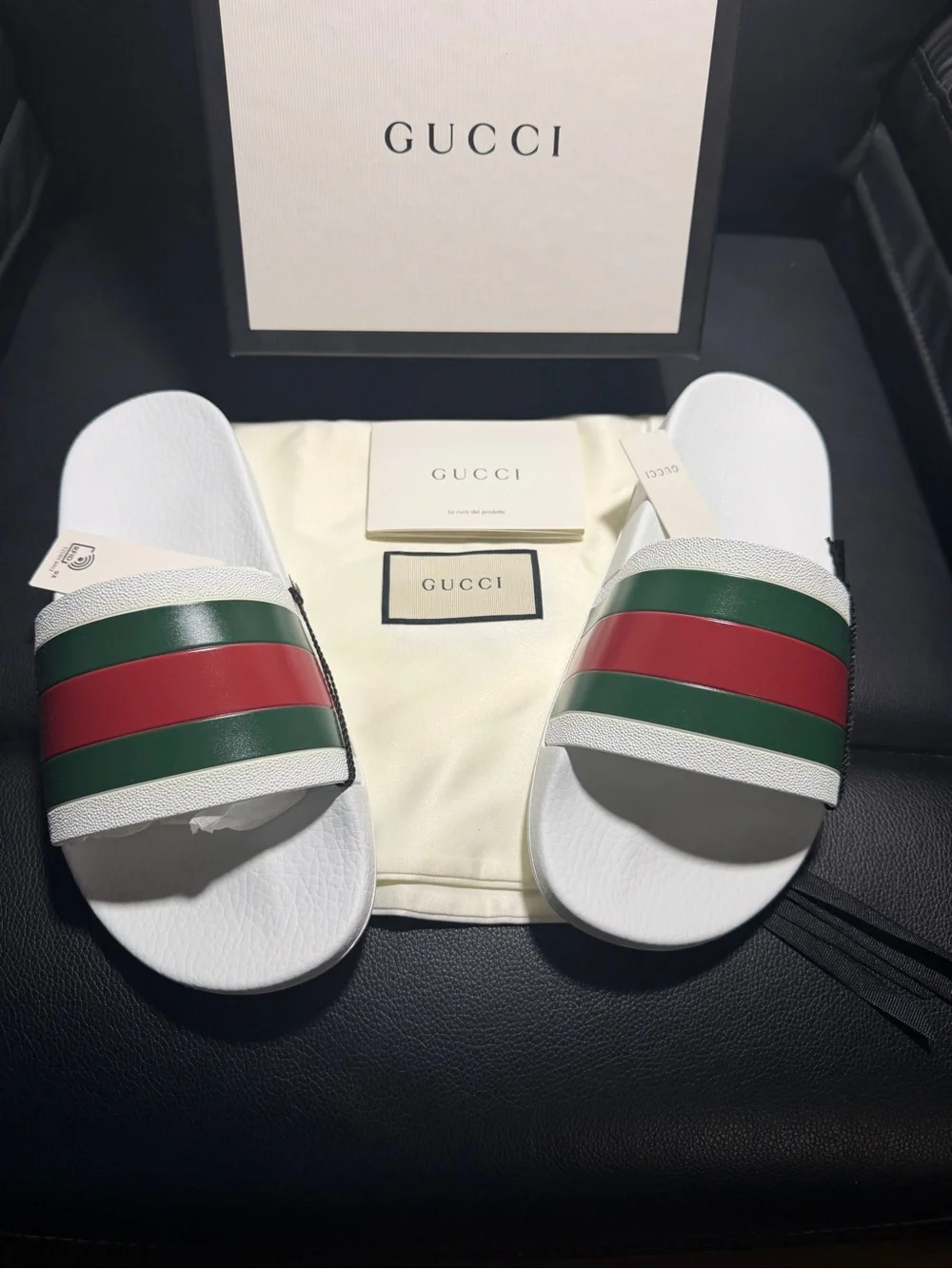 Gucci pursuit pool White Slides Sandals